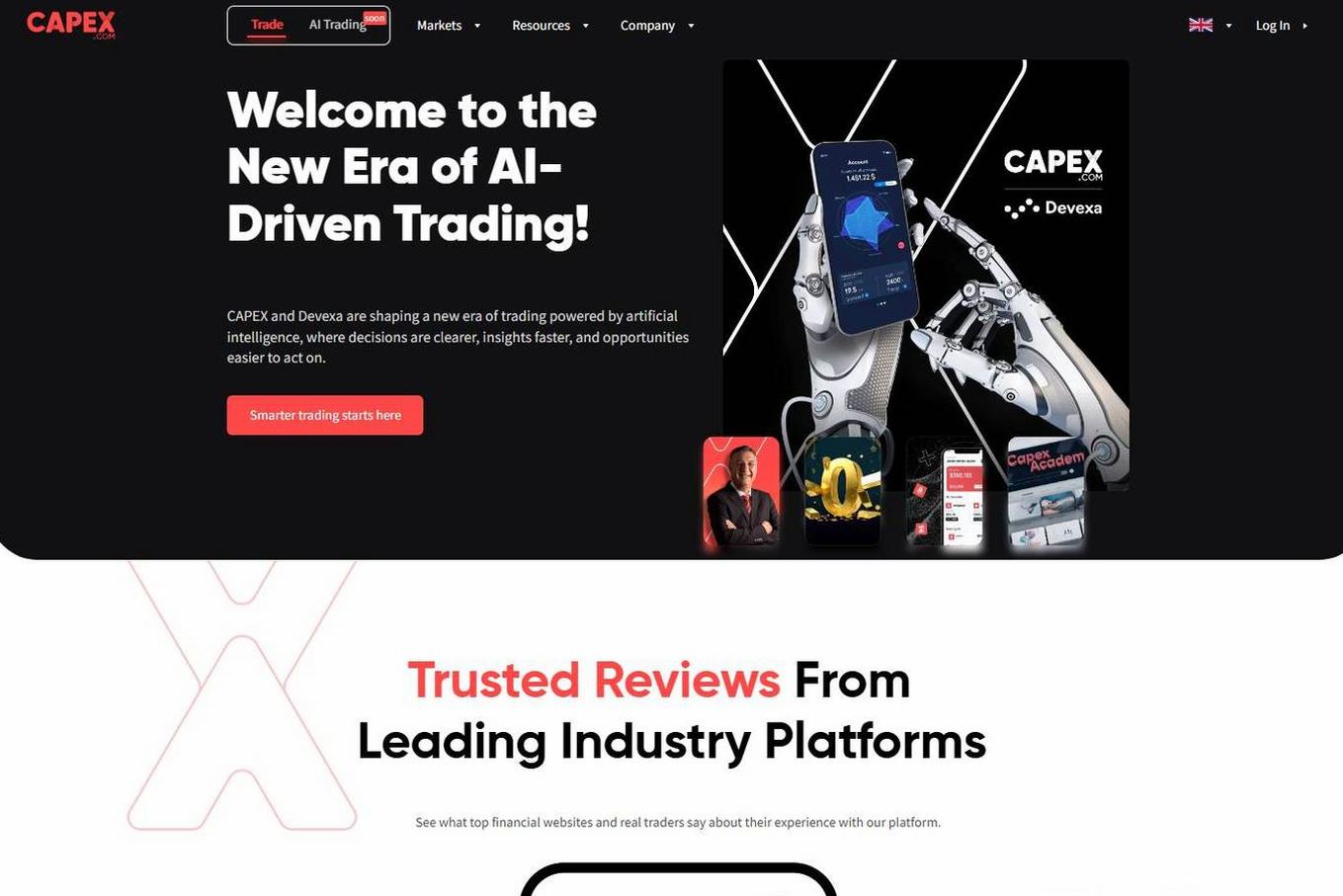 Screenshot of the CAPEX website