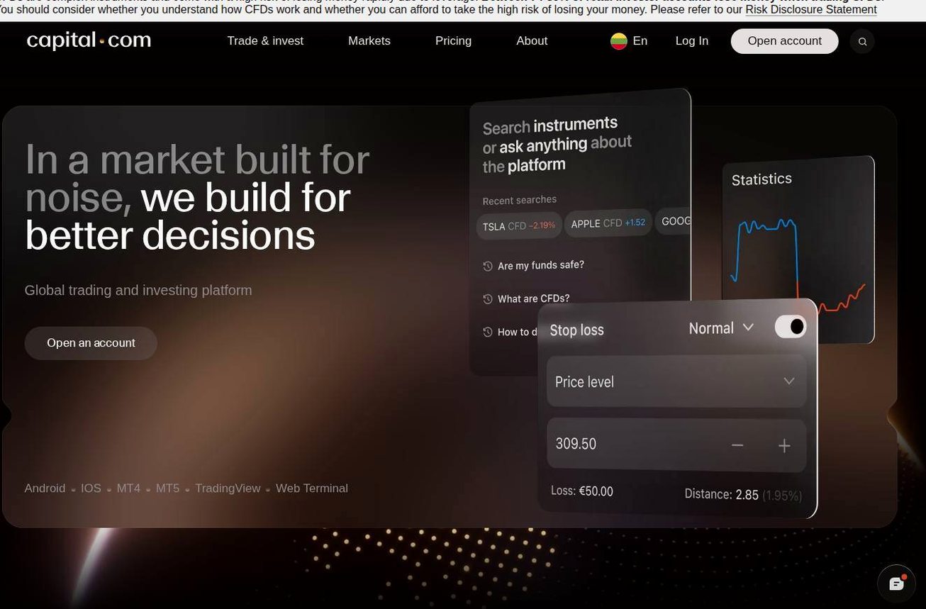 Screenshot of the Capital.com website